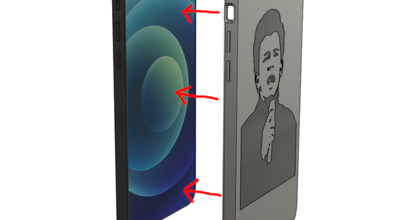 i phone schermo protettore bobbi 3D Modelli gadget portatile dispositivi Astuccio guaina Telefono mobile iphone12 3d print model - Mito3D