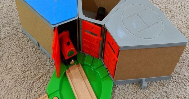 bois train dépôt choumarine 3D modèles jouets Jeux Extérieur chose universelle 3d print model - Mito3D
