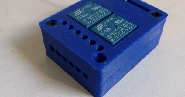 2 relés caja choumarin 3D modelos impresoras accesorios relé openscad thingiverse 3d print model - Mito3D