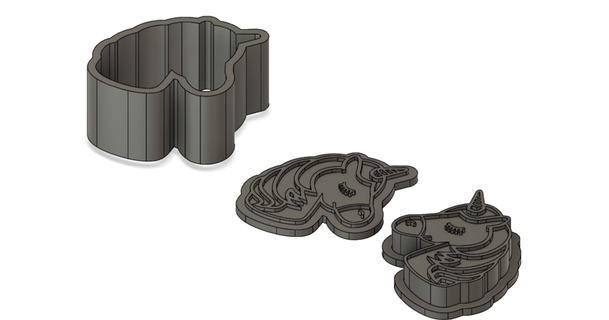 unicorn bath bomb mold press v2 gabi enciu 3D Models Hobby & Makers Tools tool thingiverse bathbomb 3d print model - Mito3D