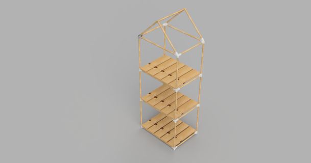Anschlüsse Mini Gewächshaus verwenden Holz Stangen rui Kloster 3D Modelle Haushalt draussen Garten strukturell Stecker Strukturelement 3d print model - Mito3D