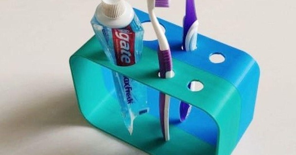 escova dente suporte cdeox 3D modelos casa banheiro ficar pé thingiverse porta dentes 3d print model - Mito3D