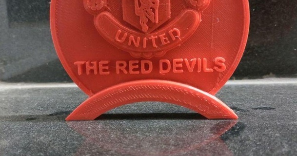 manchester united table stand cdeox 3D Models Art & Design 2D Plates Logos soccer thingiverse displaystand manchesterunited 3d print model - Mito3D