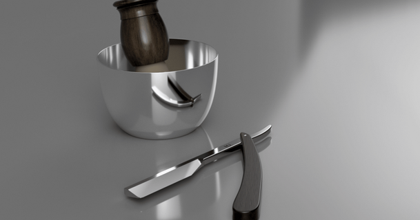 straight razor kit pack megajonern 3D Models Household Bathroom bowl brush free 3d print model - Mito3D