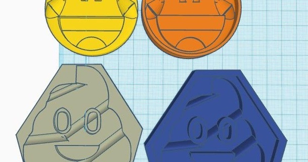 cacca lacrime gioia emoji muffe 3d pt 3D Modelli arte design disegni muffa casting 3d print model - Mito3D