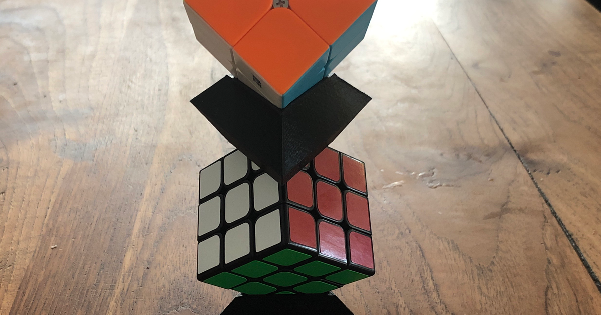 rubik's cube speedcube stack ohuf download free stl model printablescom 3d models toys & games puzzles brain-teasers rubikscube rubikcube speedcubing 3D print model - Mito3D