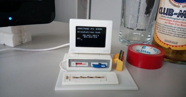 miniature amstrad pc1640 ntp deskclock blkhawk 3D Models Household Office clock model esp8266 esp32 3d print model - Mito3D