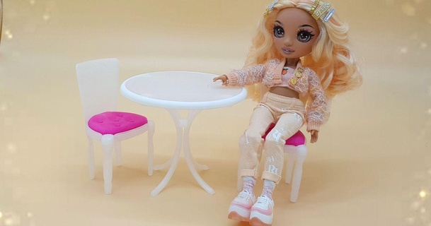 doll dining set barbie rainbow high furniture khalils 3D Models Toys & Games Other 3d print model - Mito3D