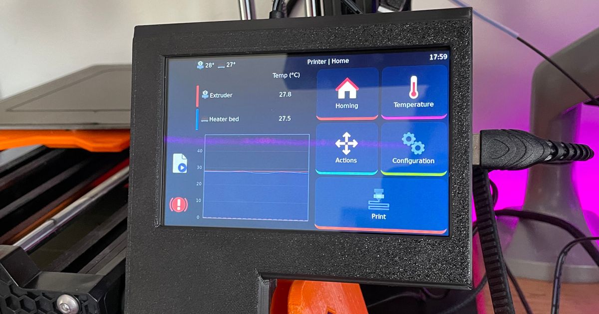 Waveshare 5 dsi lcd Prusa Mini timpan4 3D Modelle Drucker Upgrades Berührungsempfindlicher Bildschirm 3D print model - Mito3D