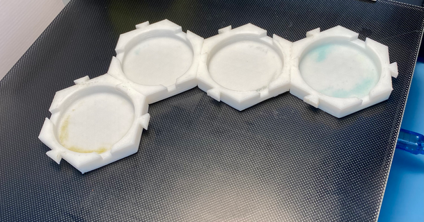 interlocking coasters leak preventing hexagonal antoooooooooooonie 3D Models Hobby & Makers Organizers coaster 3d print model - Mito3D