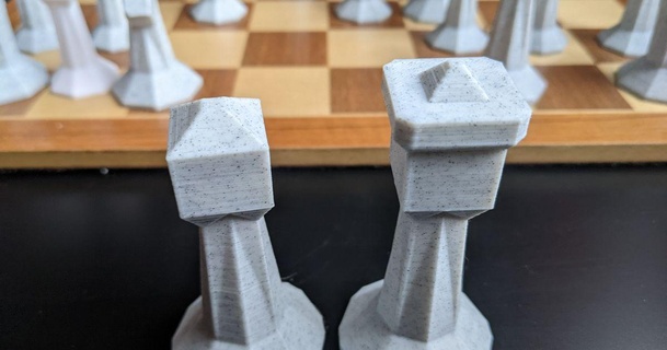 faible poly échecs ensemble v2 friture régulière 3D modèles jouets Jeux planche jeu d'échecs pièces d'échec fou d'echec 3d print model - Mito3D