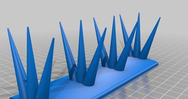bird spikes curved ridge tile boothyboothy  3D Models  Household  Other House Equipment thingiverse birdspikes  3d print model - Mito3D