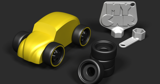 little pit stop - vw beetle rorys3d 3D Models Toys & Games Vehicles toy car wheels 3d print model - Mito3D