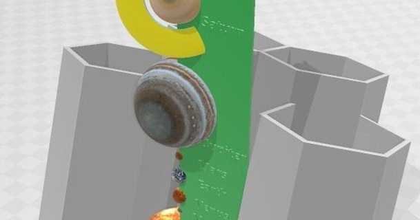 solaire système porte plume Bella art Nicole 3D modèles apprentissage physique astronomie organiseur bureau planètes 3d print model - Mito3D