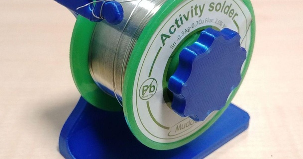 parametric solder spool holder species 3D Models Hobby & Makers Electronics soldering wire 3d print model - Mito3D