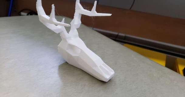 poli veado cabeça pixelização sonora 3D modelos arte Projeto esculturas decoração crânio pobre animal 3d print model - Mito3D