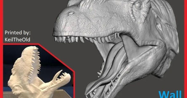 dinosaure 1 uwcharlie1983 3D modèles monde scans animaux trophée mur lézard tête animal 3d print model - Mito3D