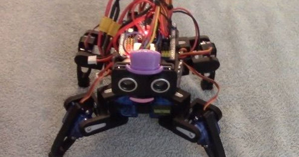arduino controlada 2 joint 8 servo 4 legged caminhando robô remixar guido aletria 3D modelos passatempo fabricantes eletrônicos thingiverse 3D print model - Mito3D