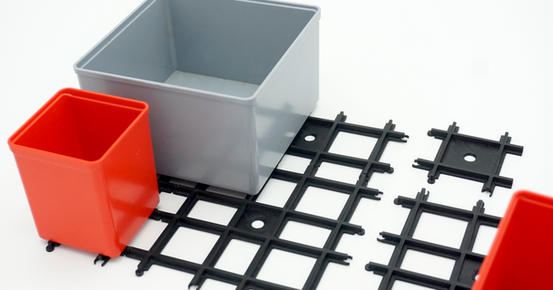 modulaire grille auer emballage bacs essayer 3D modèles loisir fabricants organisateurs espace rangement boîte poubelle boites 3d print model - Mito3D