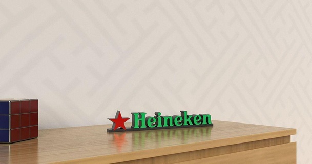 heineken brilhando 3 mm conduziu Barra satélite 3D modelos casa decoração prusa Cerveja 3d luz luminária 3d print model - Mito3D