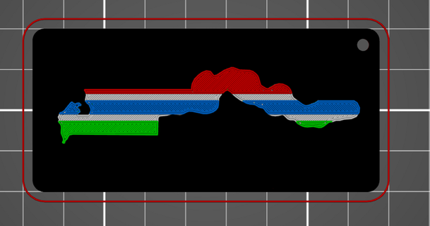 gambisch Karte Schlüsselbund make3d Unternehmen begrenzt 3D Modelle Kunst Design 2D Platten Logos Gambia 3d print model - Mito3D