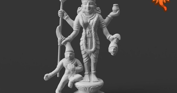 dulce narayani hembra avatar vishnu Dioses India 3D modelos Arte diseño esculturas diosa tridente 3d print model - Mito3D