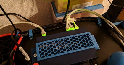 netgear 8 port gs108 switch holder squirtle download free stl model printablescom 3d models gadgets computers honeycomb netgeargs108 networkswitch networkswitchholder 3d print model - Mito3D