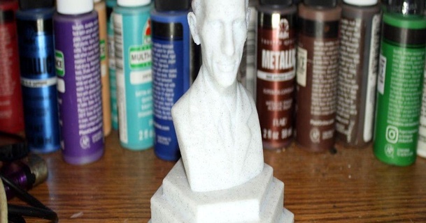 nikola tesla bust base name plate rebeltaz 3D Models Art & Design Sculptures thingiverse 3d print model - Mito3D