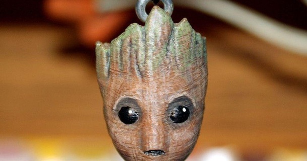 baby groot head chain pull keychain rebeltaz 3D Models Household Other House Equipment thingiverse 3d print model - Mito3D