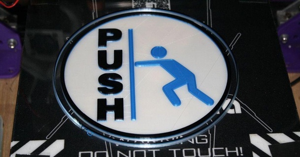push - pull closed door signs directionally challenged rebeltaz 3D Models Art & Design 2D Plates Logos thingiverse 3d print model - Mito3D