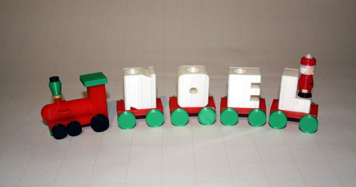 noel vacances bougie train rebelle 3D modèles Ménage maison équipement Noël Père locomotive 3D print model - Mito3D