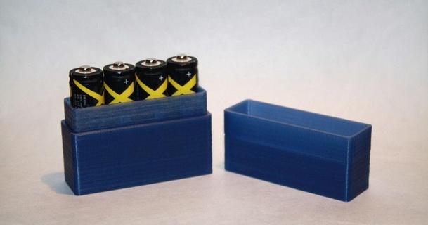 simple aa battery x4 holder rebeltaz 3D Models Hobby & Makers Other Ideas thingiverse 3d print model - Mito3D