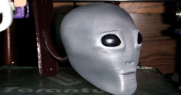 alien head hat hook rebeltaz 3D Models Household Office thingiverse gray extraterrestrial 3d print model - Mito3D