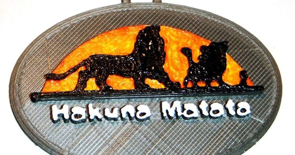 hakuna matata - lion king keychain rebeltaz 3D Models Fashion Other Accessories thingiverse 3d print model - Mito3D
