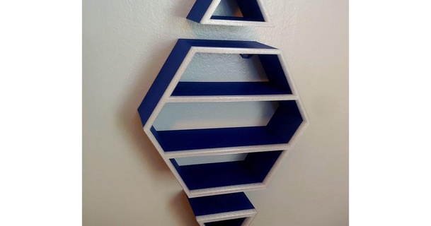 diamond hexagon wall shelves chintzypc 3D Models Household Home Decor shelf triangle 3d print model - Mito3D