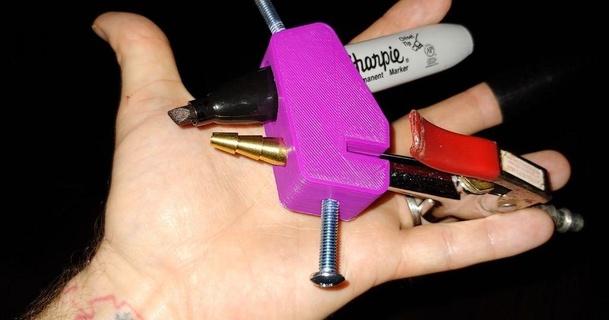 blowgun adapter marker pen airbrush mredmon 3D Models Hobby & Makers Tools parametric openscad thingiverse 3d print model - Mito3D