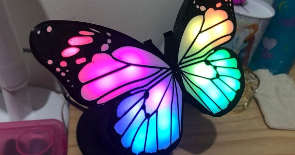 neopixel borboleta regis 3D modelos arte Projeto designs conduziu digispark tira led 3d print model - Mito3D