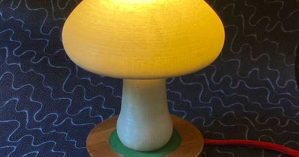 imprimable champignon lampe fusible ailé 3D modèles Ménage Accueil maison décor décoration lumière bureau LED 3d print model - Mito3D