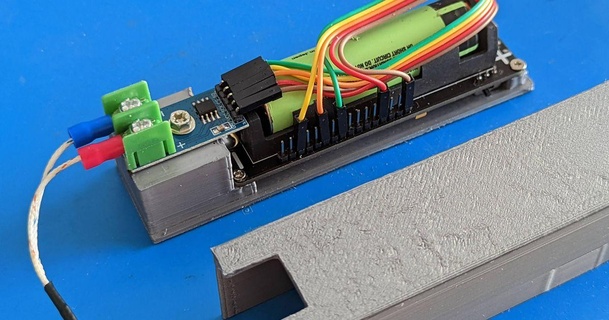wemos d1 18650 + max6675 temp sensor grubfx 3D Modelli passatempo creatori elettronica esp8266 wemosd1 termometro 3d print model - Mito3D