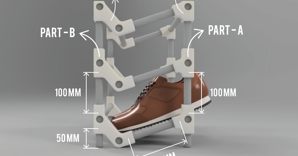 modular sapato prateleira filarte3d 3D modelos casa equipamento estante organizador sapateiro 3d print model - Mito3D
