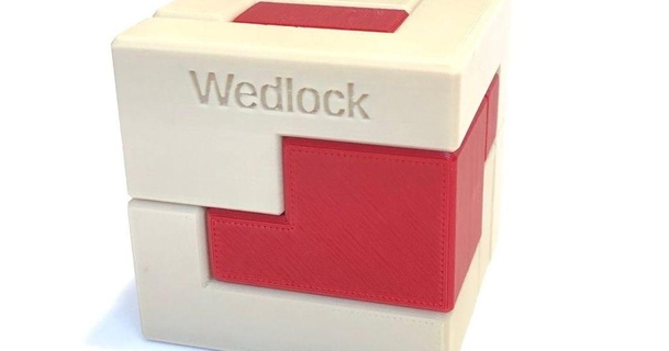 wedlock - interlocking puzzle l szl moln r printable project 3D Models Toys & Games Puzzles Brain-teasers 3dpuzzle thingiverse 3d print model - Mito3D