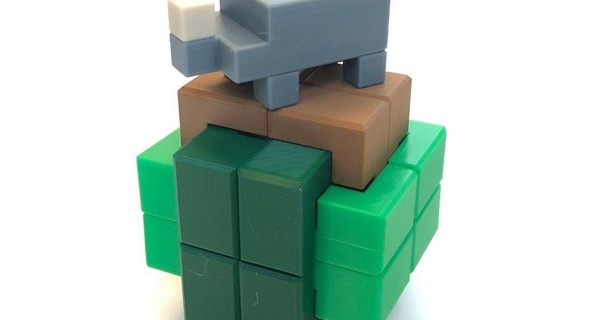 rinoceronte ad incastro puzzle sfondo eyckmans stampabile progetto 3D Modelli giocattoli Giochi Brain teasers 3dpuzzle thingiverse 3d print model - Mito3D