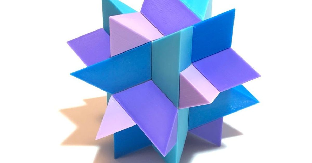 Super estrela stelação entrelaçado enigma Stewart caixão stc 50 imprimível projeto 3D modelos brinquedos jogos quebra cabeças Brain teasers 3dpuzzle thingiverse 3D print model - Mito3D