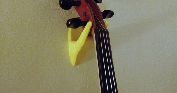 violino parede monte quark 3D modelos passatempo fabricantes música montagem 3d print model - Mito3D