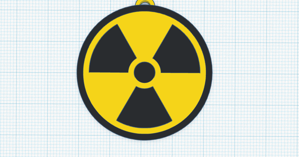 radiation sign keychain ar3dprints 3D Models Art & Design 2D Plates Logos nuclear fallout dead nuke 3d print model - Mito3D