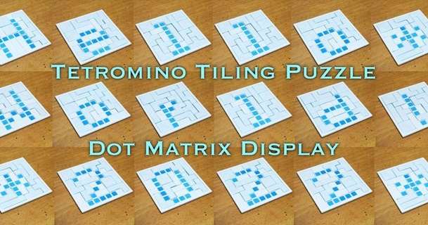 tetromino tiling puzzle dot matrix display shiura  3D Models  Toys & Games  Puzzles & Brain-teasers display puzzle thingiverse tiling tetris  3d print model - Mito3D