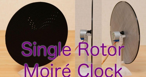 Célibataire rotor moiré l'horloge Shiura 3D modèles gadgets chose universelle 28byj48 horloge analogique 3d print model - Mito3D