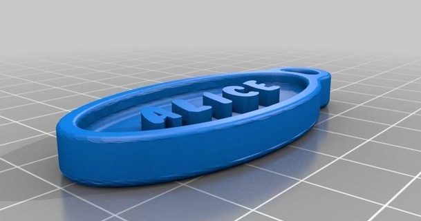 alice keychain clive harris 3D Models Art & Design 2D Plates Logos thingiverse customized 3d print model - Mito3D