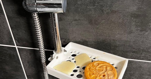 savon titulaire soutien douche rail crocmagnon 3D modèles Ménage salle bains porte douches 3d print model - Mito3D