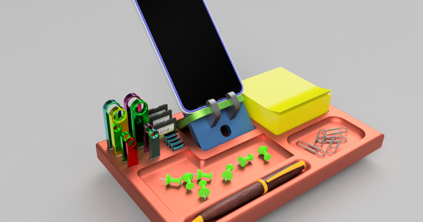 petit bureau valet téléphone supporter themakersworkbench 3D modèles Ménage Bureau carte SD organiseur lecteur Flash 3d print model - Mito3D